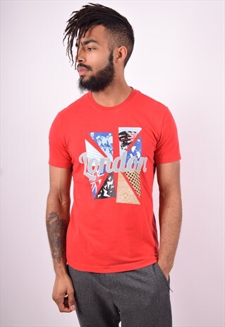 KAPPA MENS VINTAGE T-SHIRT TOP MEDIUM RED 90'S