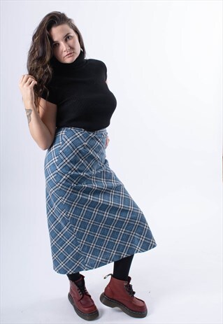 90S MIDI TARTAN SKIRT