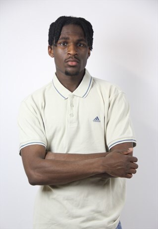 VINTAGE ADIDAS BEIGE POLO SHIRT