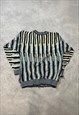 VINTAGE ABSTRACT KNITTED JUMPER FUNKY 3D PATTERNED SWEATER