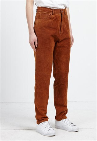 VINTAGE BROWN SUEDE TROUSERS BOTTOMS