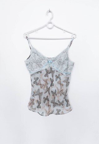 Vintage Y2k Rampage Sheer Butterfly Two Piece Lingerie Set M