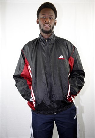 VINTAGE BLACK & RED ADIDAS WINDBREAKER