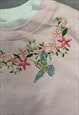 VINTAGE SWEATSHIRT EMBROIDERED FLOWERS PATTERNED JUMPER