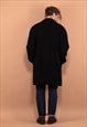 VINTAGE 90'S MEN WOOL BLEND COAT IN DARK GRAY