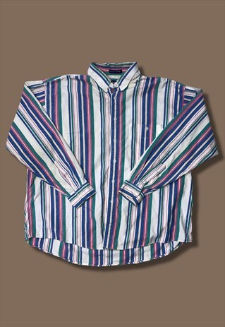 VINTAGE MULTICOLOUR STRIPED 90S LONG-SLEEVED SHIRT