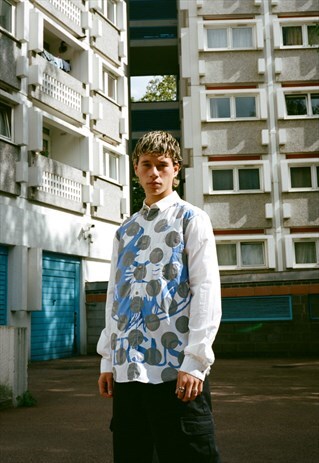 VINTAGE VERSACE WHITE GRAPHIC SHIRT