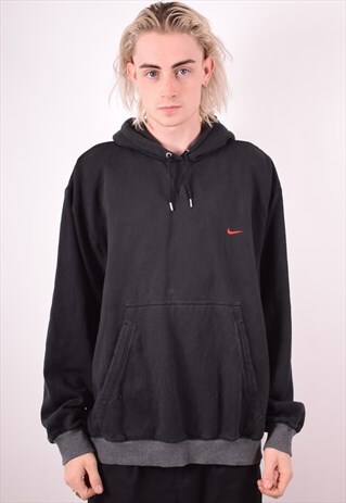 NIKE MENS VINTAGE HOODIE JACKET XL BLACK 90S