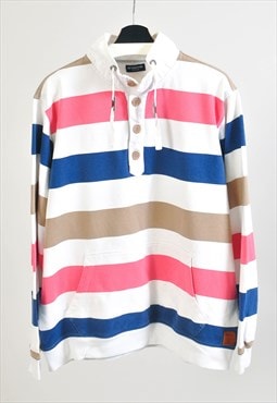Vintage 00s 1/4 button striped sweatshirt 