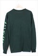 VINTAGE FESTIVE BASKETBALL TEE GREEN LONG SLEEVE SANTA PRINT