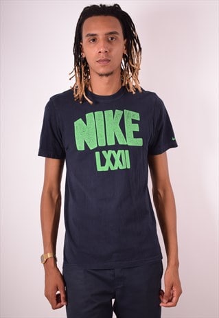 NIKE MENS VINTAGE T-SHIRT TOP SMALL NAVY BLUE 90S