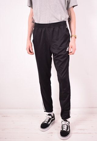 ADIDAS MENS VINTAGE TRACKSUIT TROUSERS XL BLACK 90S