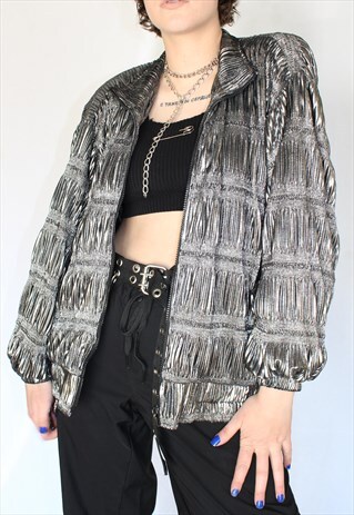 RETRO METALLIC BOMBER JACKET