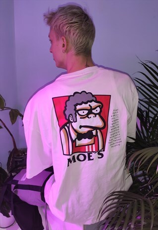 DROP SHOULDER CARTOON PRINT OVERSIZE T-SHIRT ANIME TEE