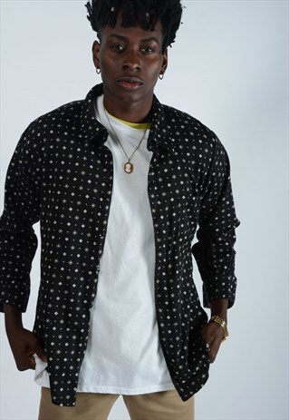 VINTAGE PATTERNED SHIRT IN BLACK