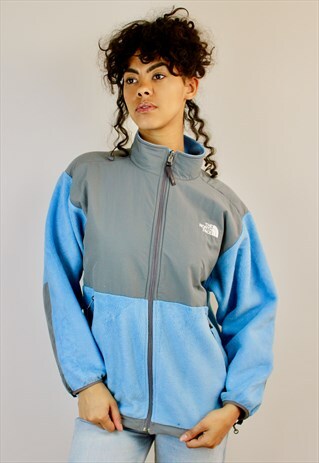 VINTAGE 90S THE NORTH FACE LOGO FLEECE BLUE