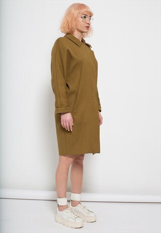 MUSTARD BROWN MIDI PARKA