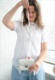 VINTAGE 70'S WHITE LEATHER TINY BAG