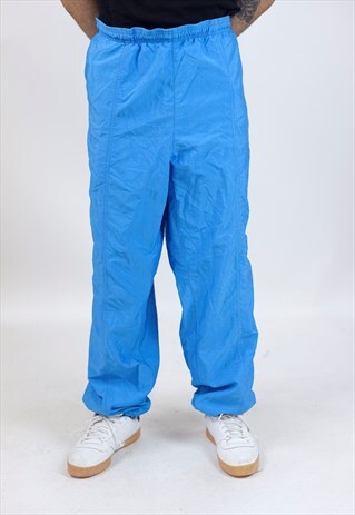 VINTAGE 90S ELLESSE BLUE SHELL TRACKSUIT BOTTOMS