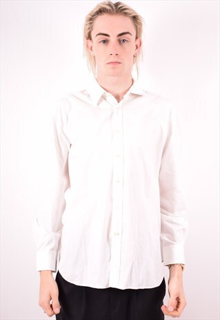 VALENTINO MENS VINTAGE SHIRT LARGE WHITE 90S