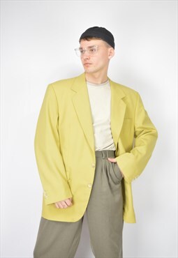 Vintage yellow classic 80's suit blazer