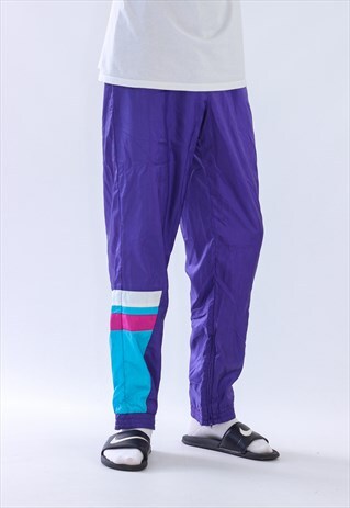 VINTAGE MENS ADIDAS ORIGINALS NYLON JOGGER TEAM SUIT PANTS