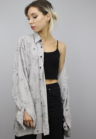 VINTAGE 80S/90S OVERSIZED PATTERNED SHIRT