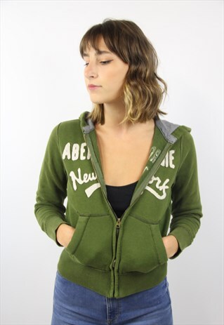 VINTAGE ABERCROMBIE & FITCH OLIVE HOODIE