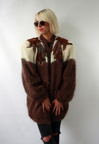 VINTAGE 90'S BEAUTIFUL HAND MADE WOOL CARDIGAN