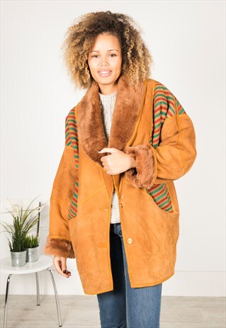 VINTAGE 80S WINTER SHEEPSKIN COAT / R025
