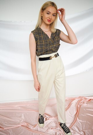 VINTAGE MAX MARA HIGH WAIST PAPER BAG TROUSERS