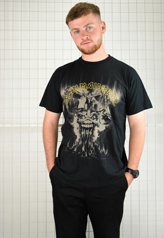 IRON MAIDEN CLASSIC LOGO FRONT PRINT T-SHIRT