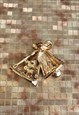 CHRISTMAS BELLS GOLD COLOURED BROOCH