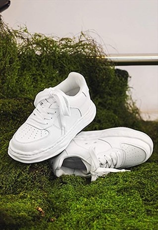 Melted platform sneakers chunky sole grunge trainers white