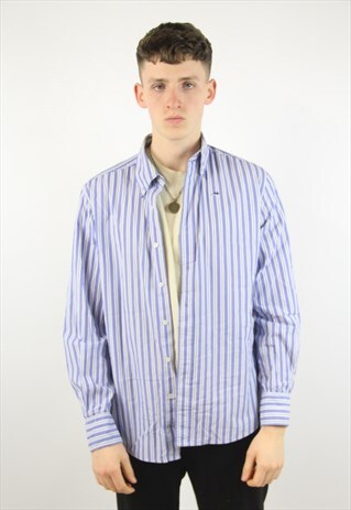 VINTAGE KAPPA BLUE STRIPED SHIRT