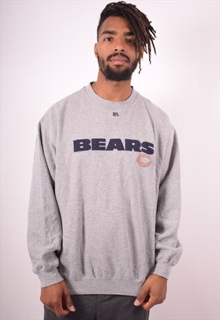 NFL MENS VINTAGE CHICAGO BEARS SWEATSHIRT JUMPER XL GREY 90S