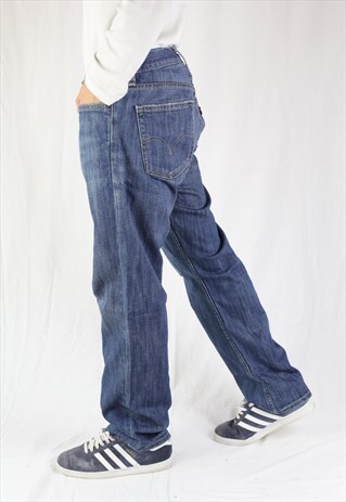 MENS VINTAGE LEVIS JEANS 514 W32 L30 SLIM STRAIGHT BLUE 90'S