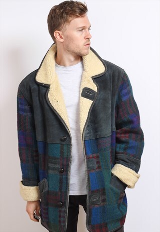 VINTAGE AZTEC FLEECE LINED JACKET