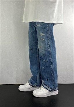 80s Baggy Blue Levis Paint Distressed Jeans Mens 36 x 30.5