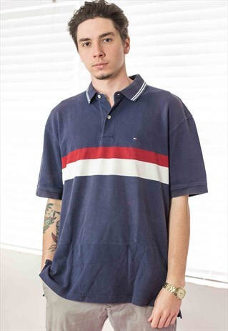 VINTAGE TOMMY HILFIGER SHIRT LOGO 90S XL 12.6