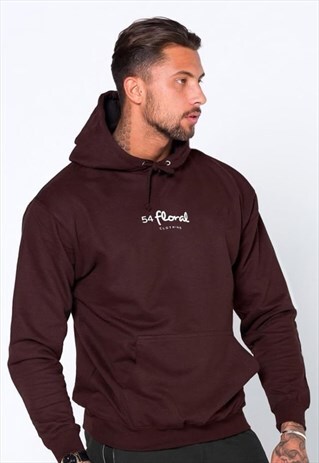 CENTRE LOGO PULLOVER HOODY - BURGUNDY RED MAROON