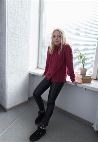 VINTAGE 70'S RED STRIPED TRANSPARENT SHIRT