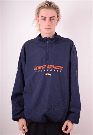 REEBOK MENS VINTAGE PULLOVER JACKET XL BLUE 90S