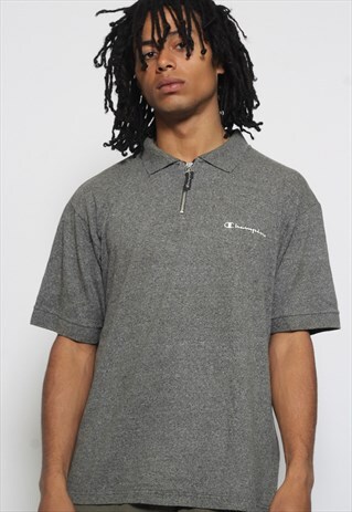 VINTAGE CHAMPION 1/4 ZIP POLO SHIRT