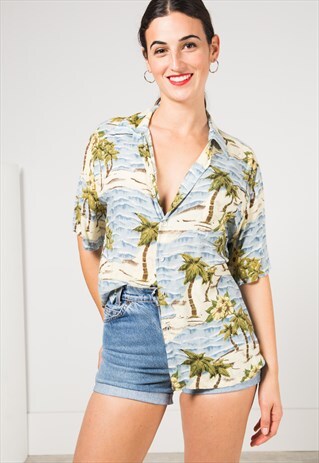 VINTAGE 80S HAWAIIAN SHIRT / S1676