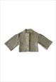 Chloe knit jacket grey beige woolly chunky button cardigan