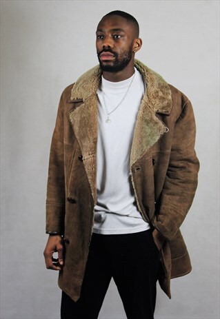 VINTAGE / REAL SHEEPSKIN / SUEDE COAT