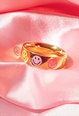Gold emoji ring