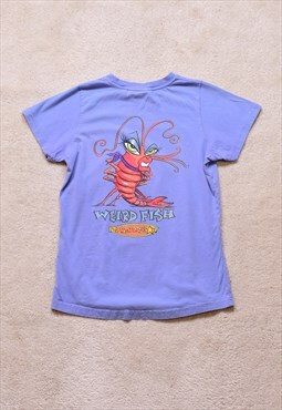 Women's Weird Fish Blue Print T Shirt