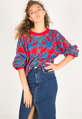 VINTAGE 80S CASUAL KNIT JUMPER / R03026